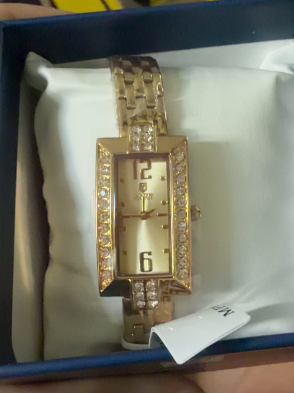 Invicta Gold-Tone Crystal Accent Rectangular Women's Watch